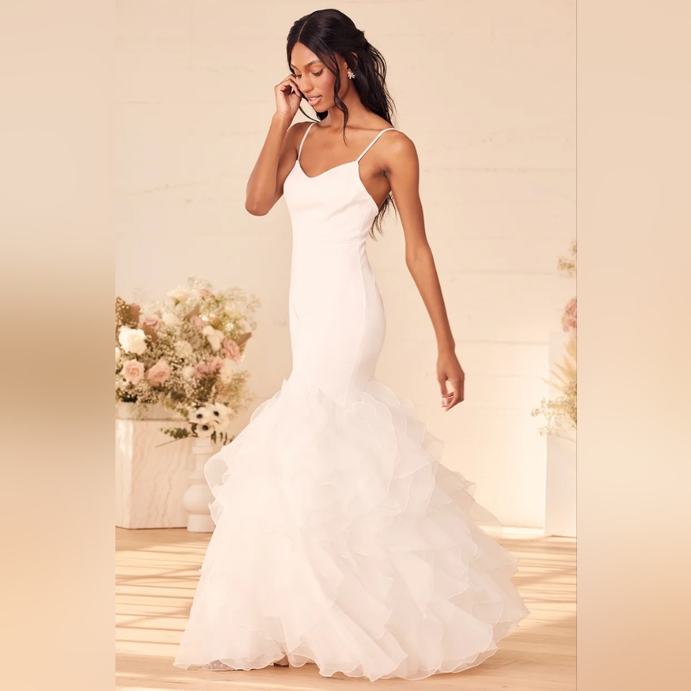 Wedding Dress Mermaid Ruffle - Picture 2 of 4